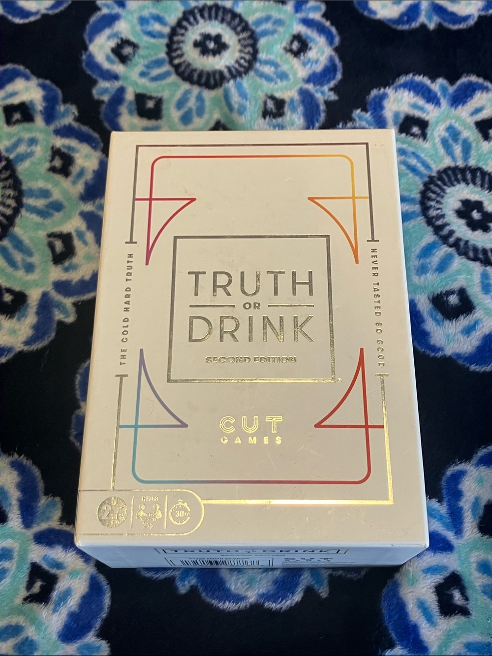 Truth or Drink Card Game - White with Rainbow Accents